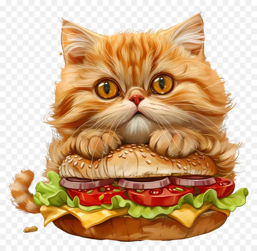 Gato En Hamburguesa，Gato PNG