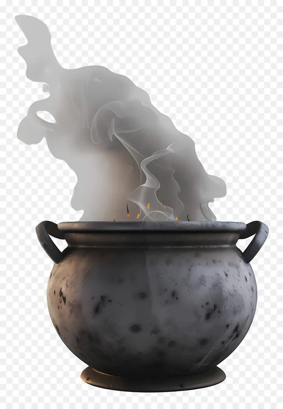 Caldero Con Humo，Caldero Negro PNG