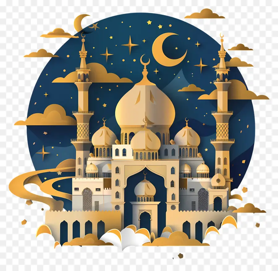 Eid Al Fitr，Mezquita Colorida PNG