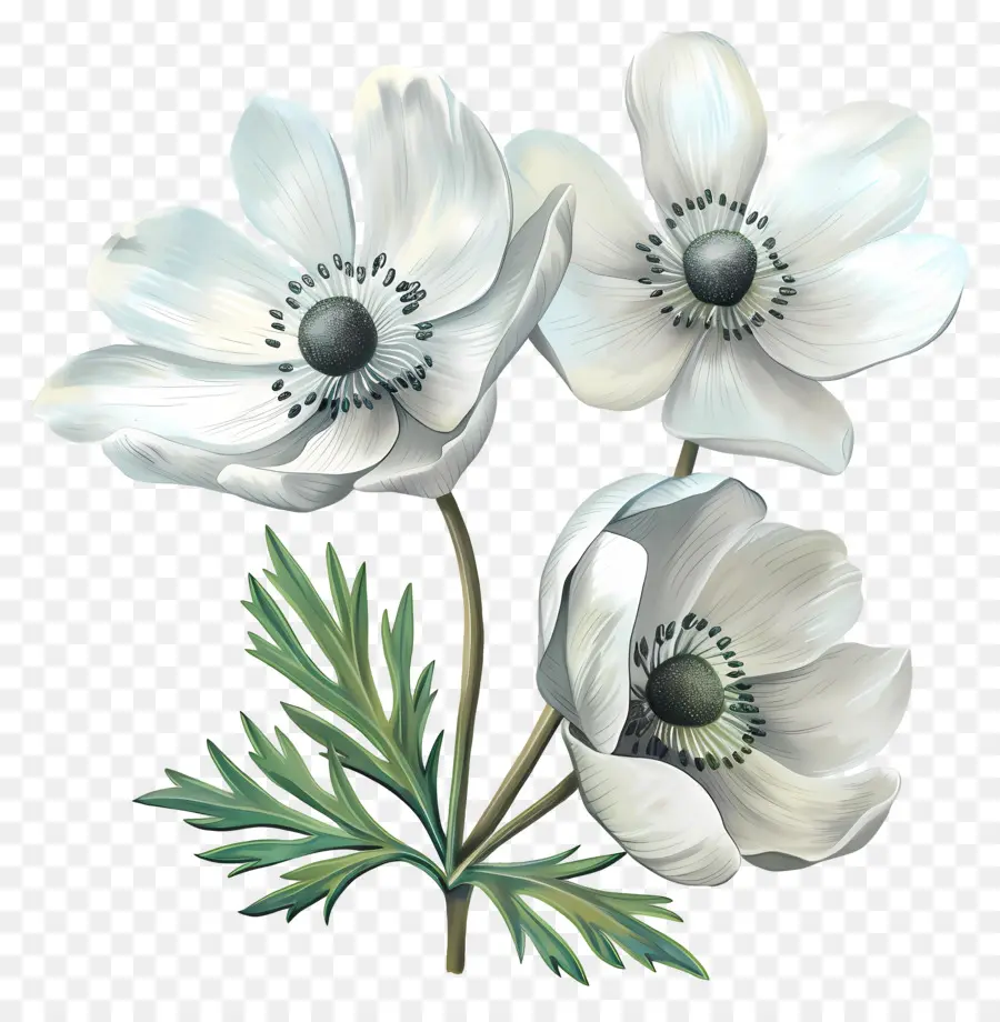 Flores De Anémona Campanilla Blanca，Flor Blanca PNG