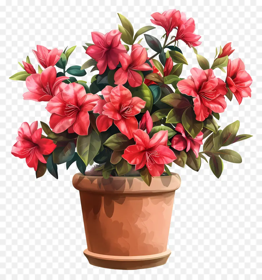 Planta De Azalea，Las Flores De Color Rojo PNG