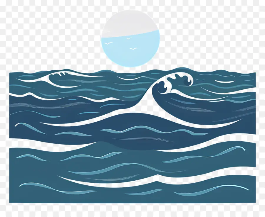 Mar，Agua Iluminada Por La Luna PNG