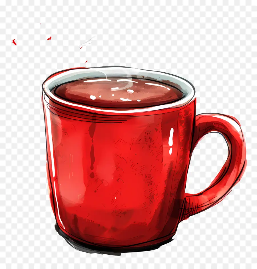 Bebida Caliente，Taza Roja PNG