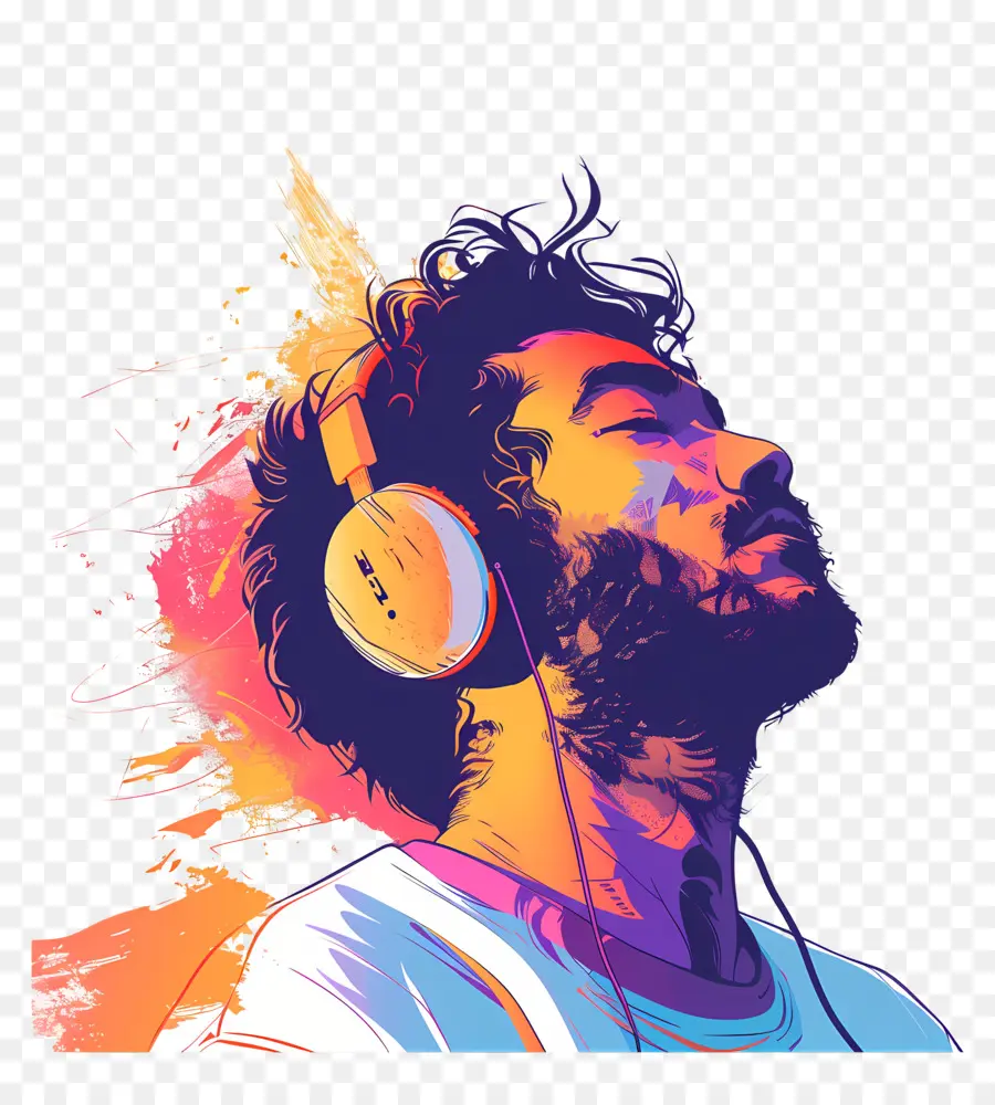 Escuchar Música，Hombre PNG