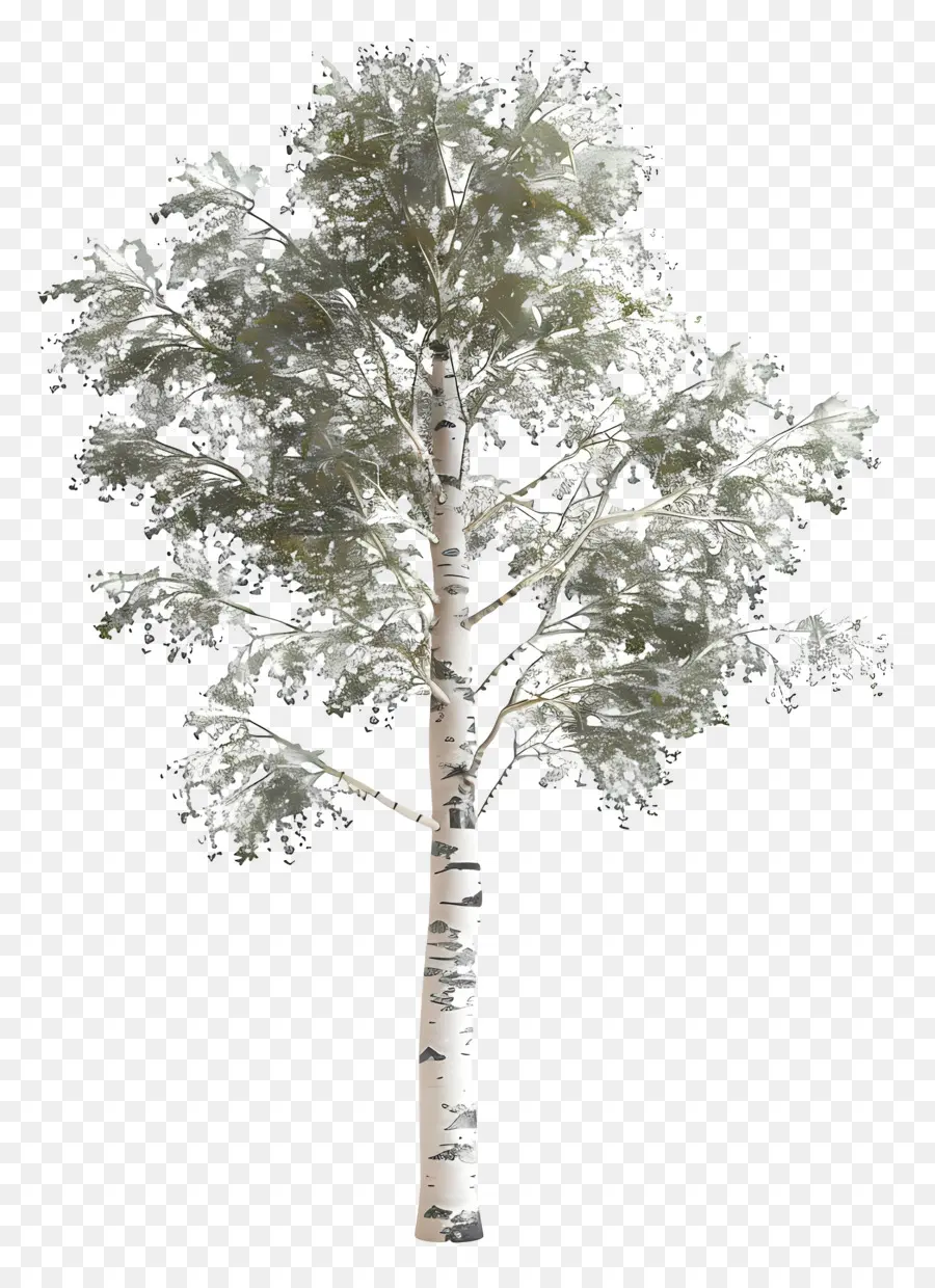 árbol De Abedul，Invierno PNG