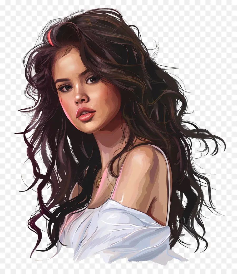 Selena Gomez，Pintura Digital PNG