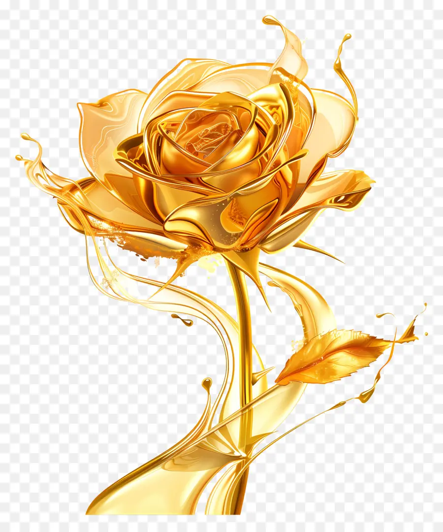 Golden Rose，Pétalos PNG