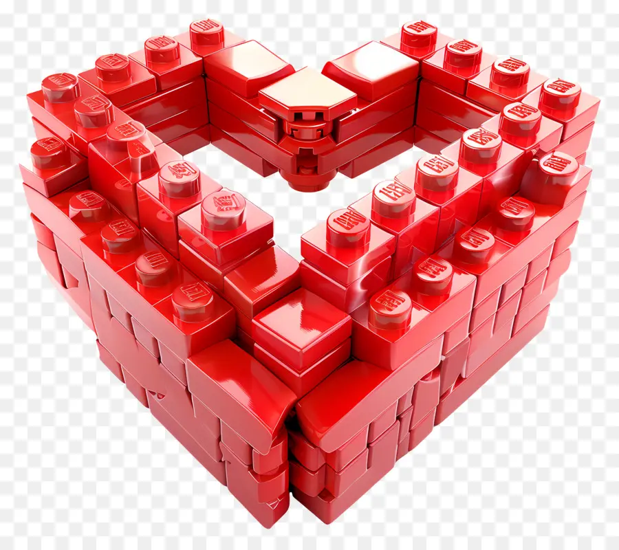 Red Heart Lego，Lego Corazón PNG