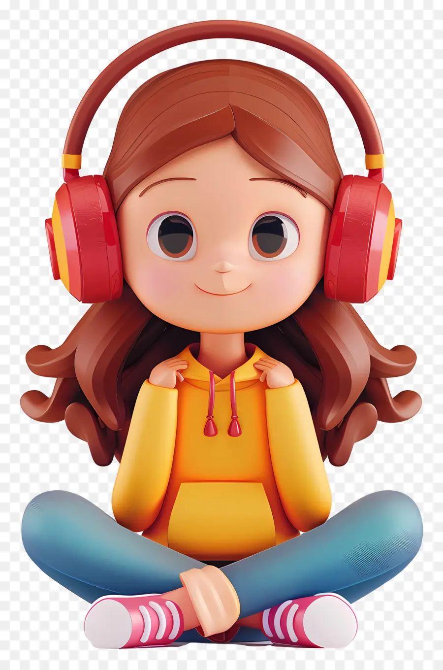 Escuchando Musica，Chica Con Auriculares PNG