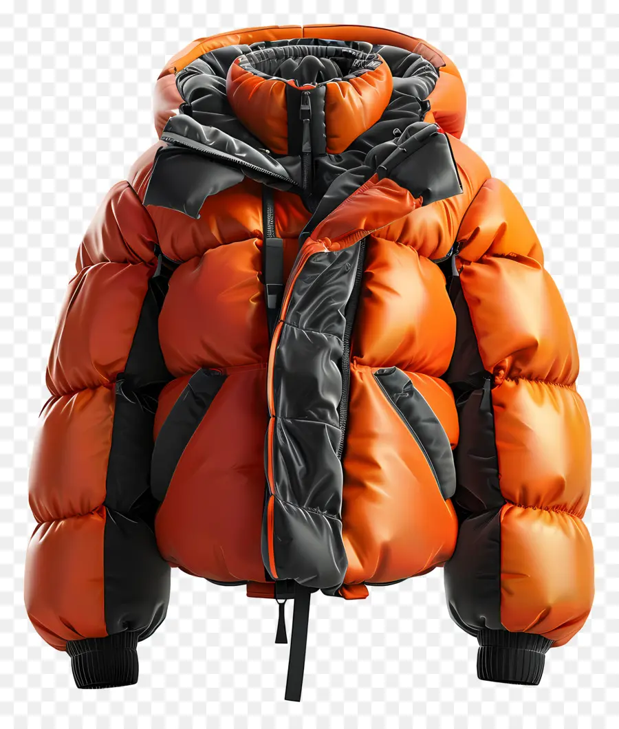 Chaqueta De Invierno，Chaqueta De Hinchazón Naranja PNG