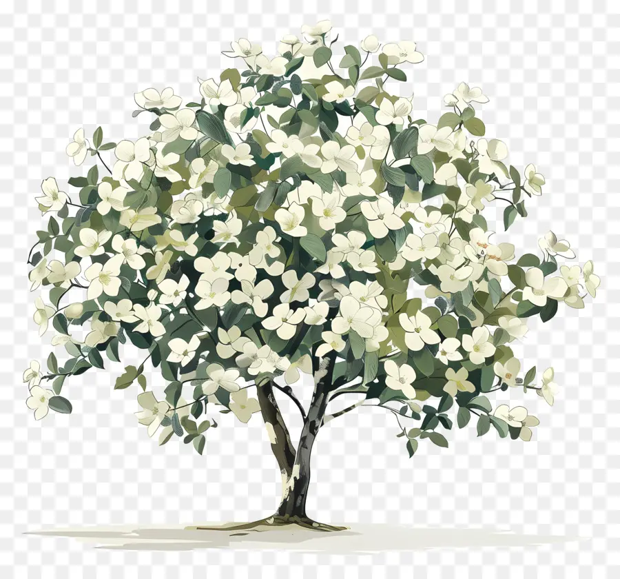 árbol Cornejo，Flores Blancas PNG