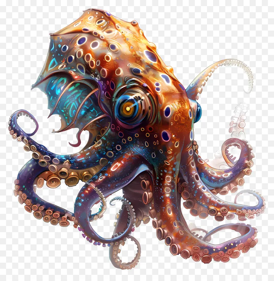 Criatura De Mar，Pulpo Colorido PNG