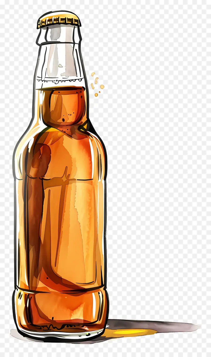 Botella De Cerveza，El Derrame PNG