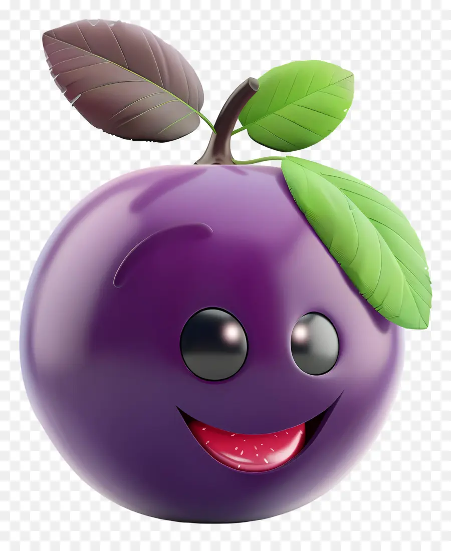 Fruta De Dibujos Animados 3d，Ciruela PNG