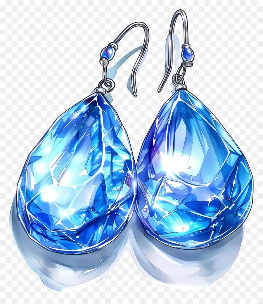 Pendientes Azules，Piedra Preciosa PNG