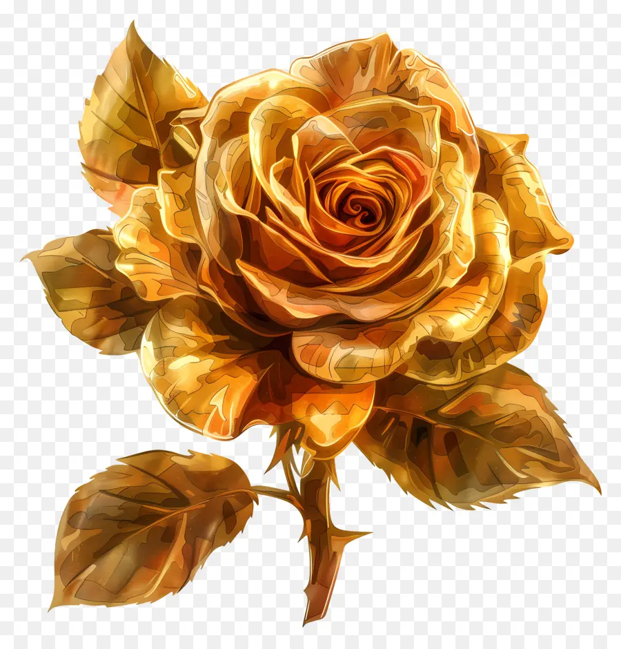Golden Rose，Plena Floración PNG