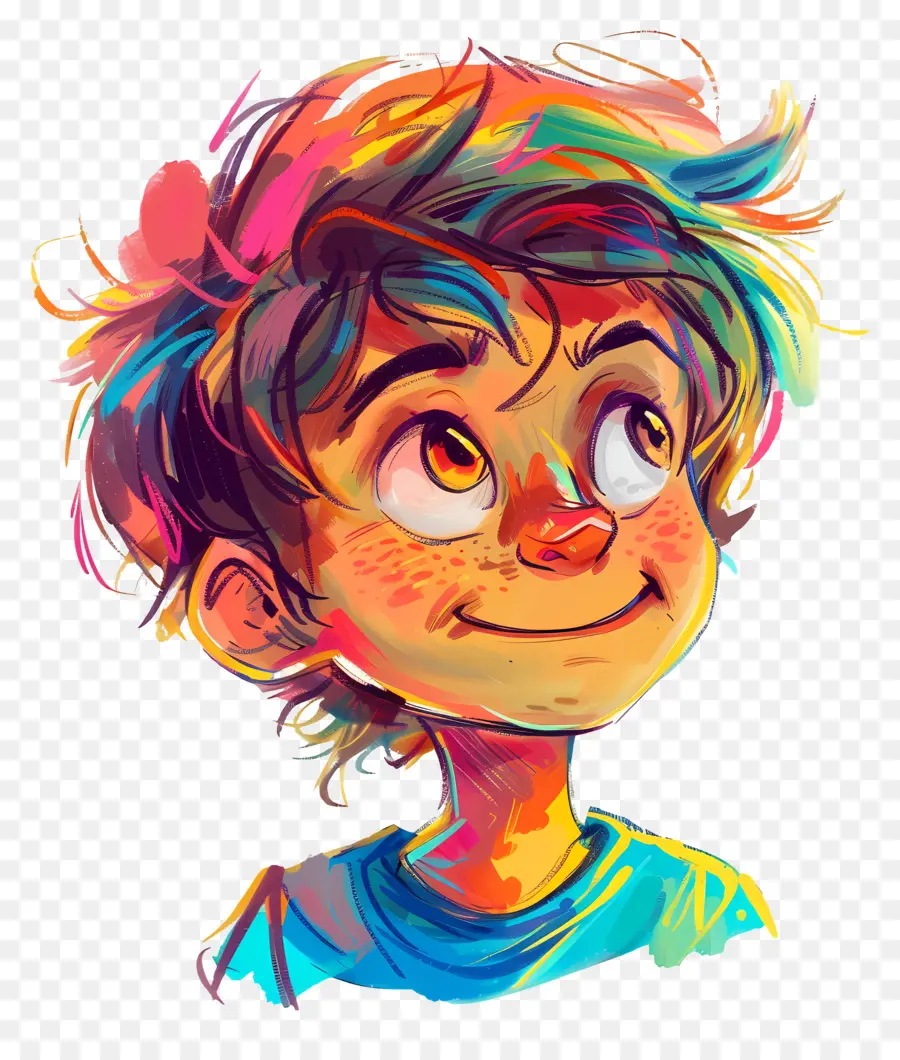 Little Boy，El Pelo De Colores PNG