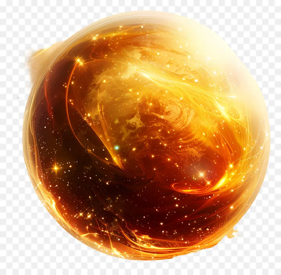 Increíble Icono，Bola De Fuego Dorada PNG