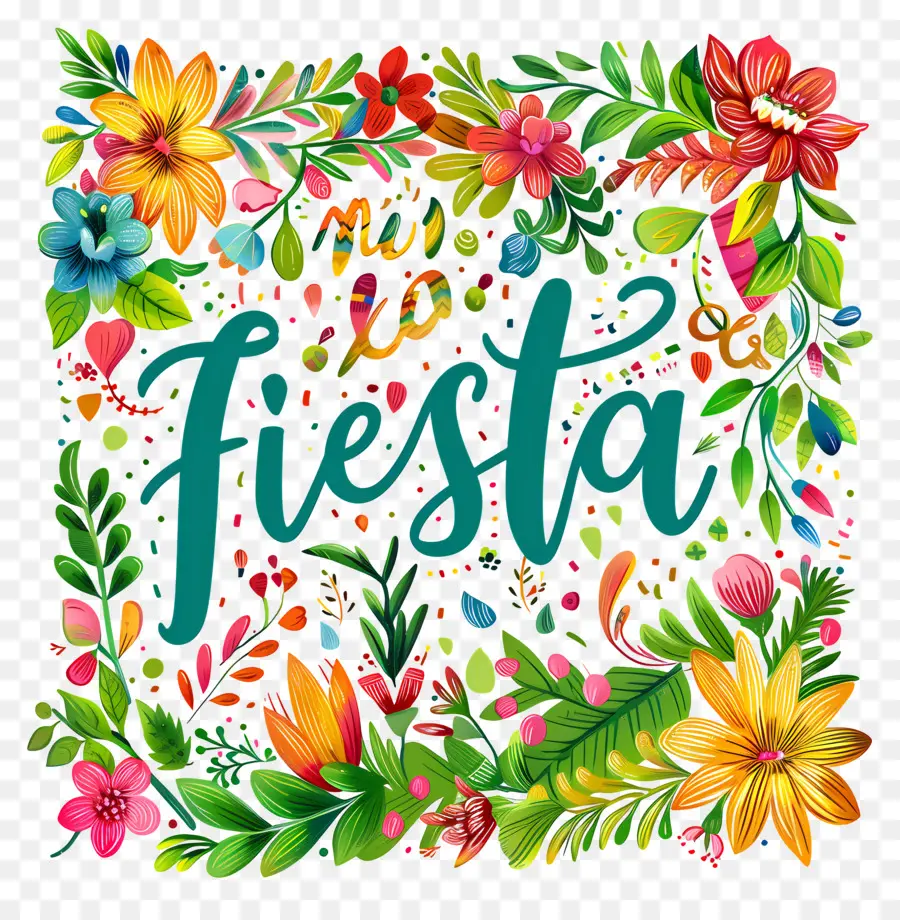 Fiesta，Marco Floral PNG