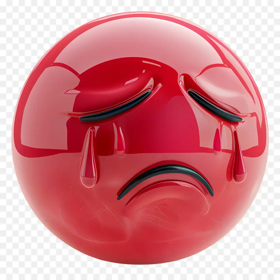 Cara Llorando，Emoji Rojo Llorando PNG