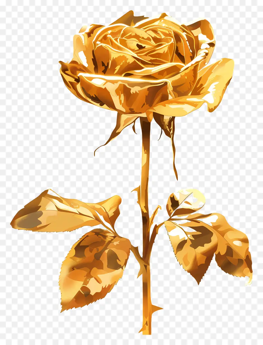 Golden Rose，De Oro De La Flor PNG