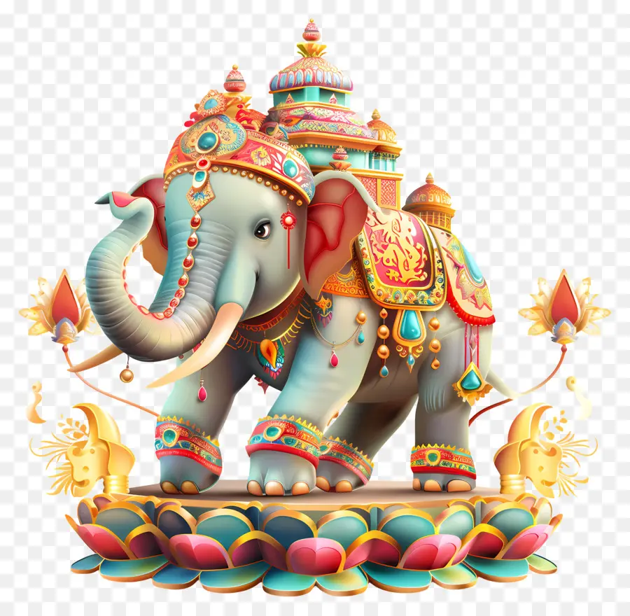 Festival De Songkran，Elefante Decorado PNG