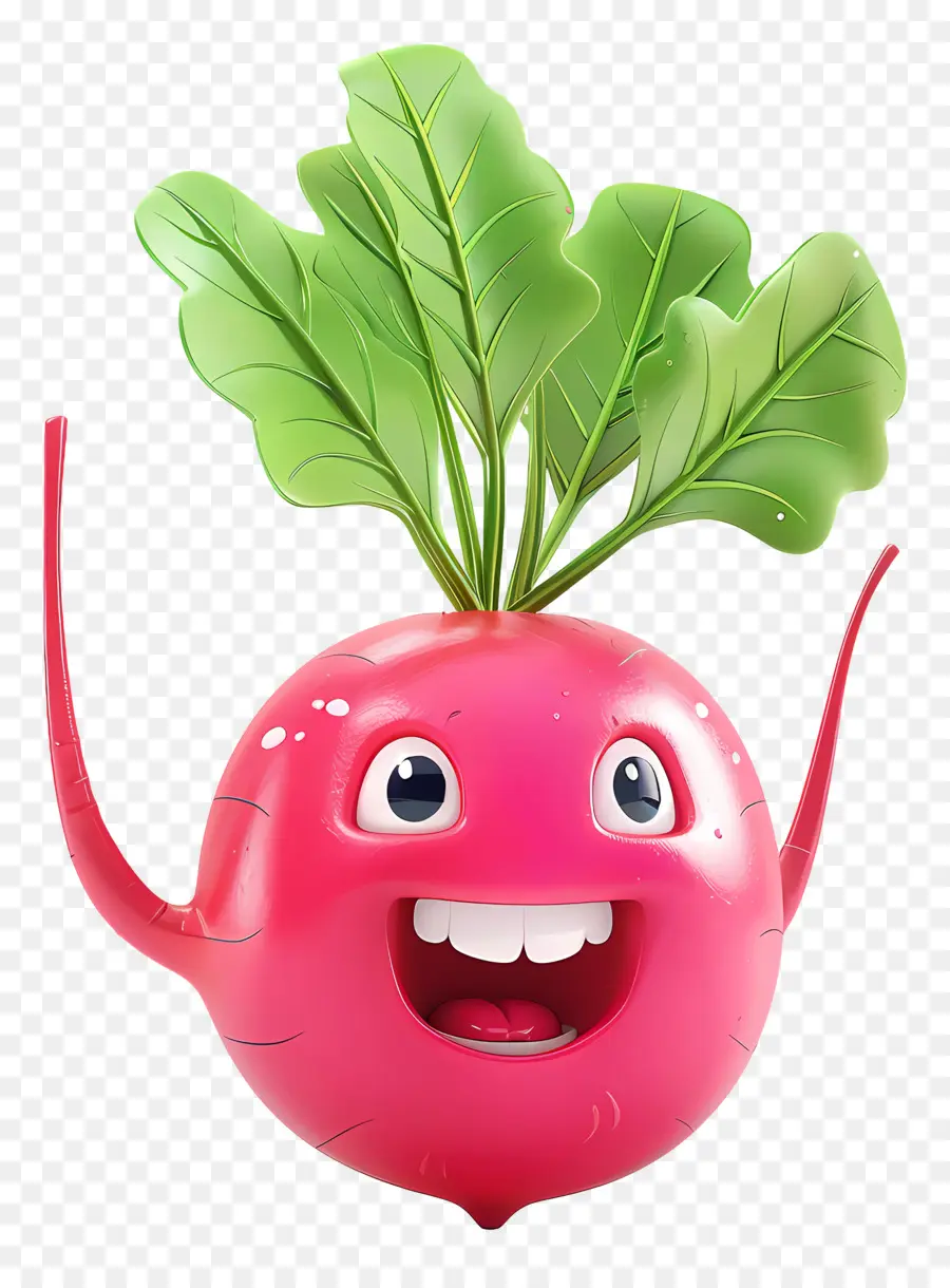 Vegetales De Dibujos Animados 3d，Lindo Rábano PNG