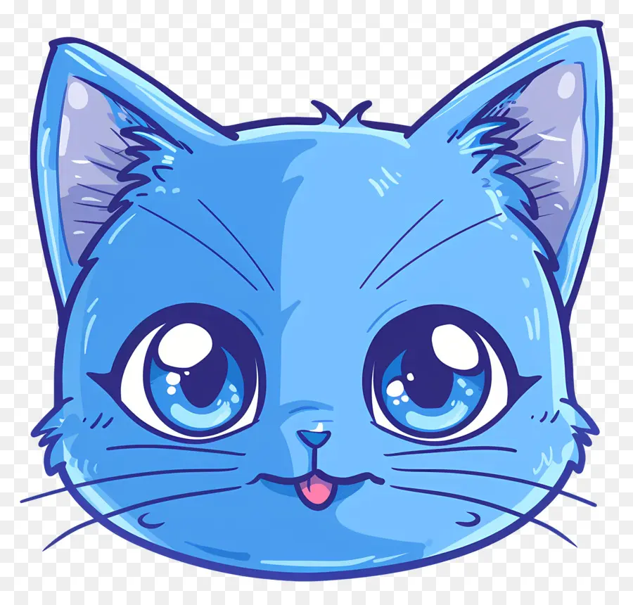 Cara De Gato Azul，Gato De Dibujos Animados PNG