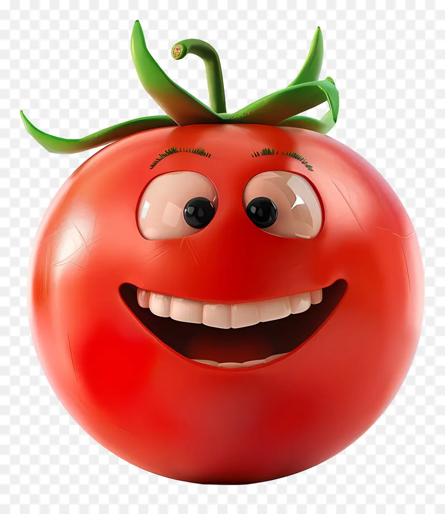 Vegetal De Dibujos Animados 3d，Tomate Sonriente PNG