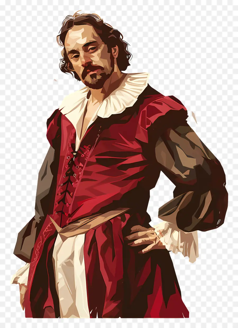 Shakespeare Día，Hombre En Disfraz PNG