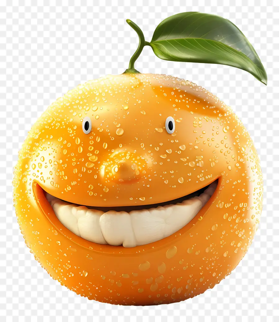 Fruta De Dibujos Animados 3d，Cara Sonriente Naranja PNG