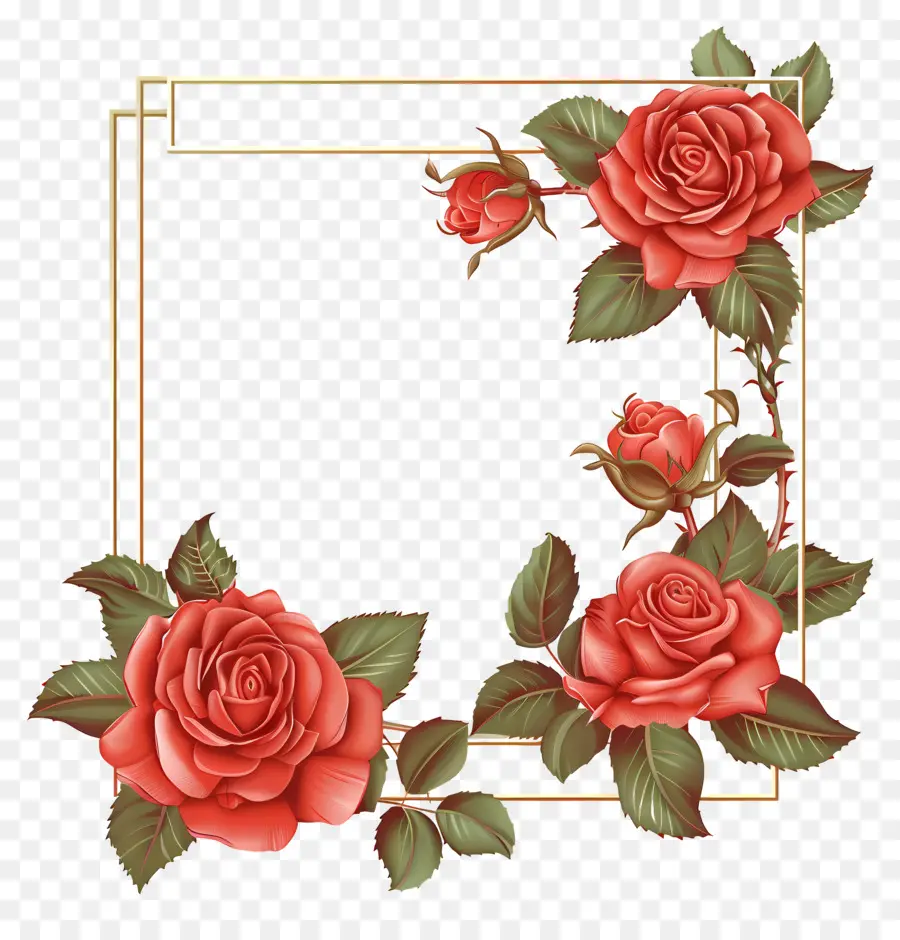 Rosa Del Marco De La Foto，Rosa Roja PNG