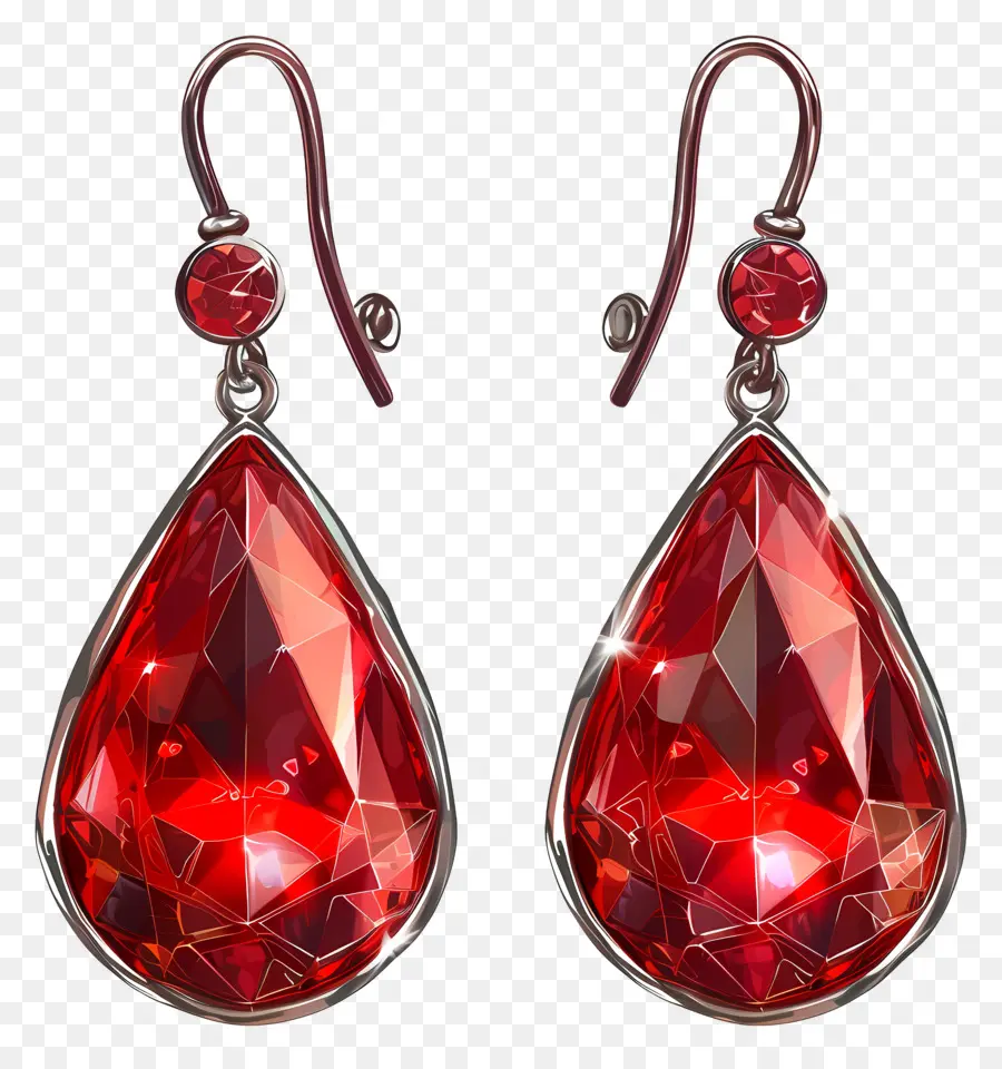 Rojo Pendientes，Pendientes En Forma De Lágrima Rojo PNG