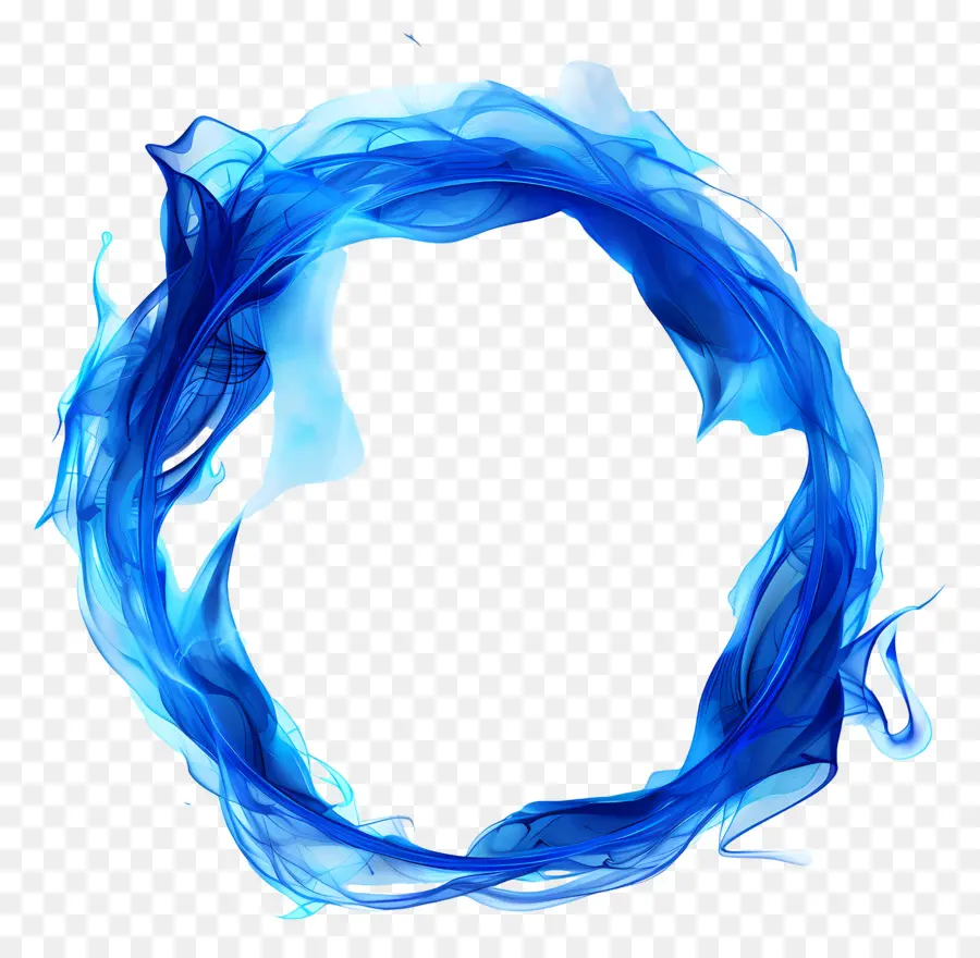 Círculo De Llama Azul，Mojado PNG