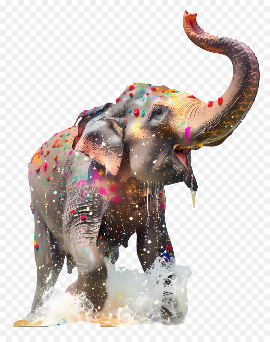 Festival De Songkran，Elefante Colorido PNG