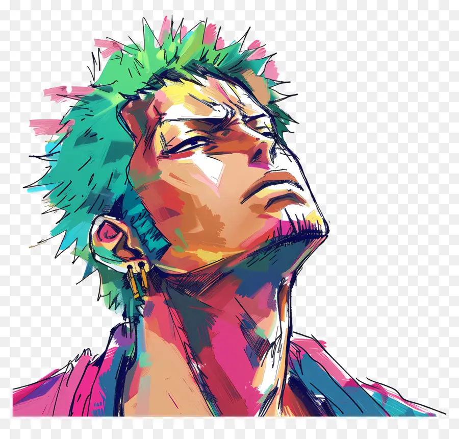 Zoro，Mohawk Verde PNG