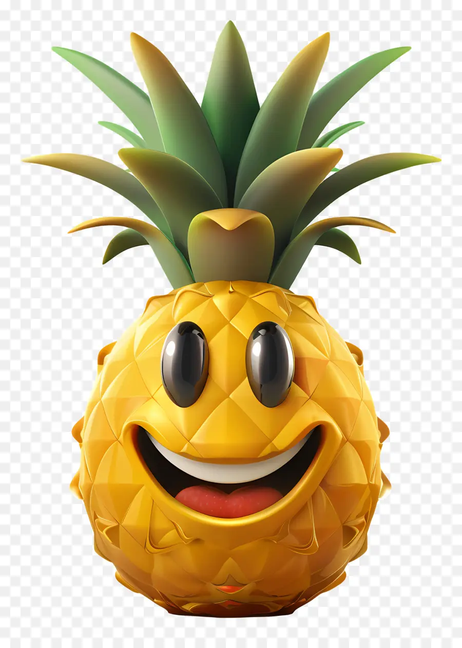 Fruta De Dibujos Animados 3d，Feliz Piña PNG