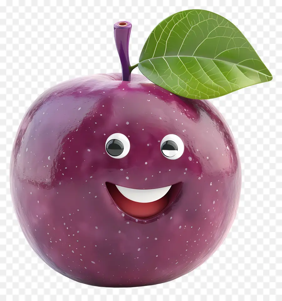 Fruta De Dibujos Animados 3d，Púrpura De Apple PNG