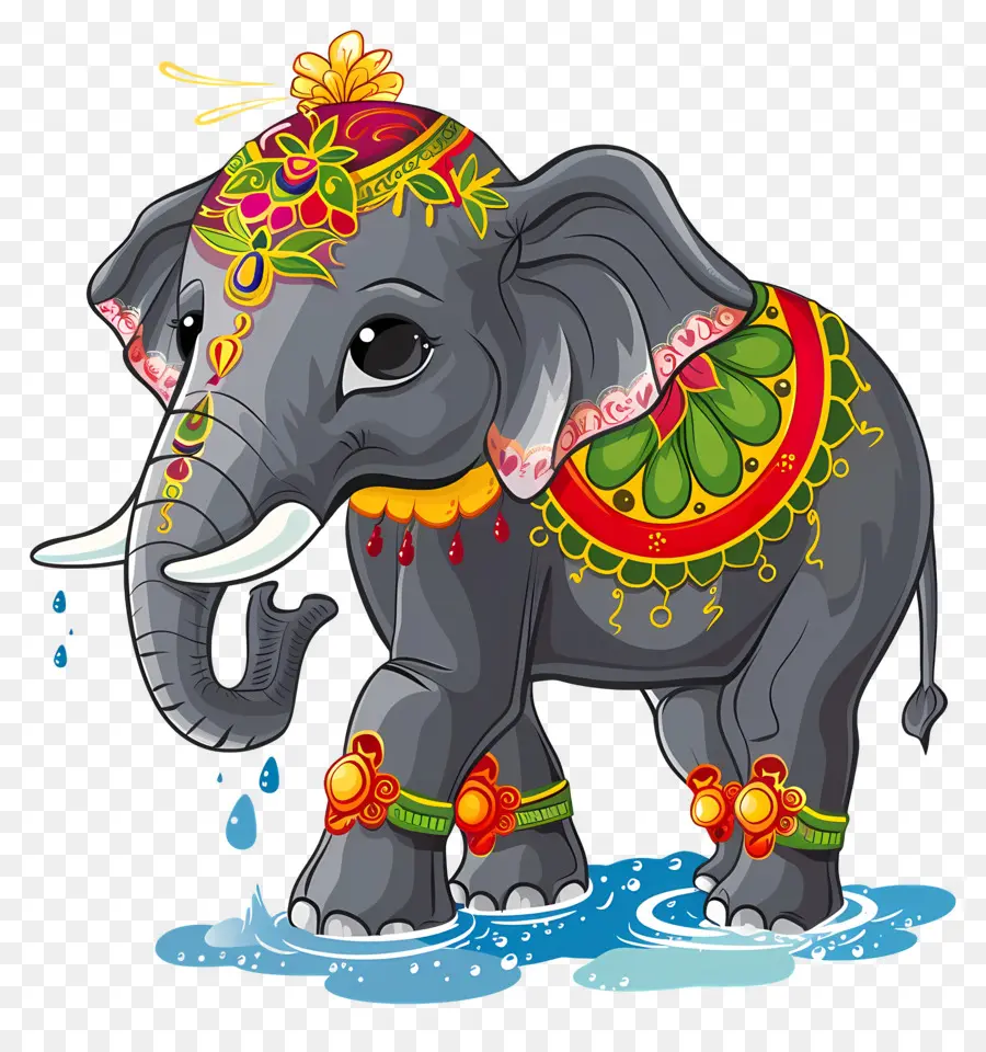 El Festival De Songkran，Elefante PNG