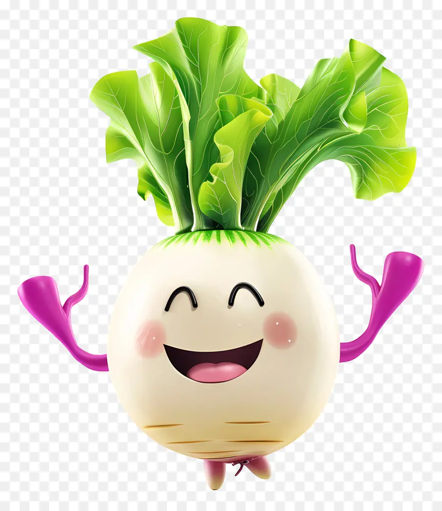 Vegetales De Dibujos Animados 3d，Feliz Nabo PNG