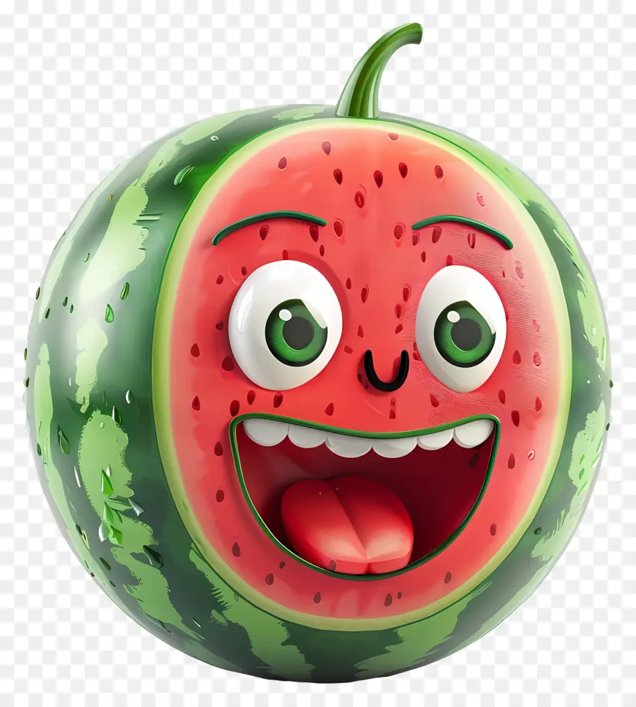 Fruta De Dibujos Animados 3d，Sandía Sonriente PNG