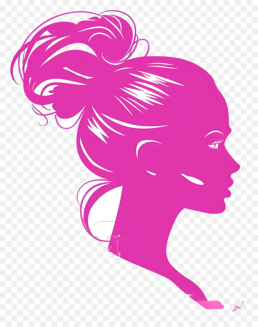 Silueta De Cabeza De Barbie Pink Barbie，Silueta PNG