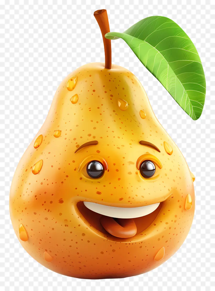 Fruta De Dibujos Animados 3d，Pera Sonriente PNG