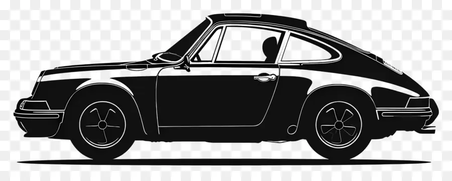 Silueta Porsche，Coche Negro PNG