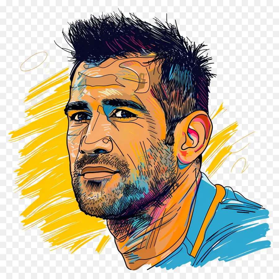 Dhoni，Pintura Digital PNG