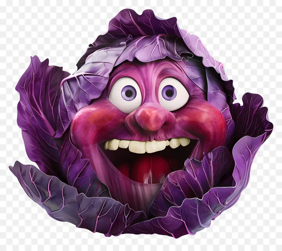 Vegetales De Dibujos Animados 3d，La Col Morada PNG