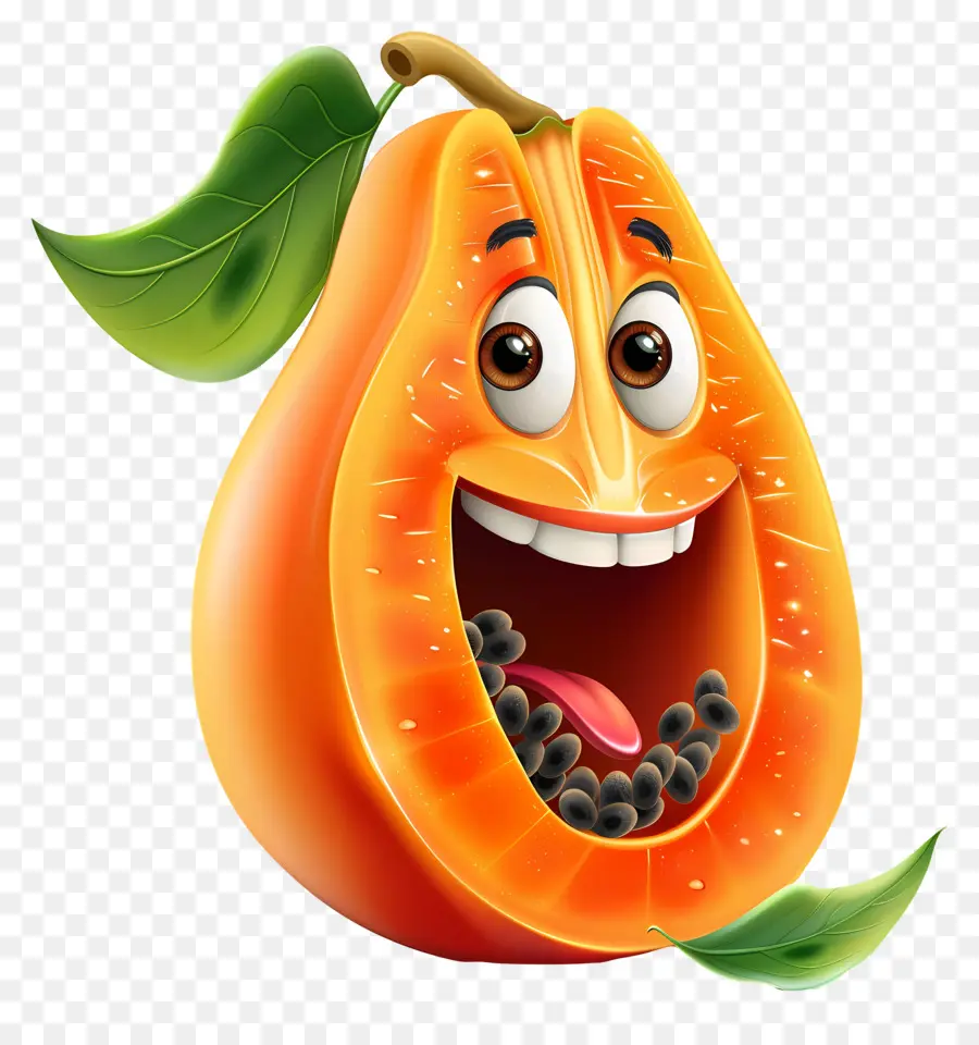 Fruta De Dibujos Animados 3d，La Papaya PNG