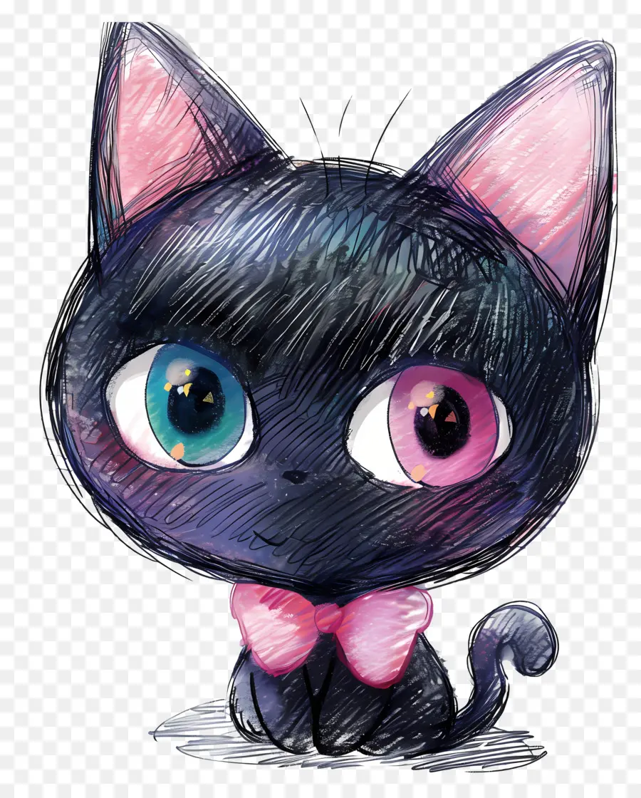 Kuromi，Gato Negro PNG