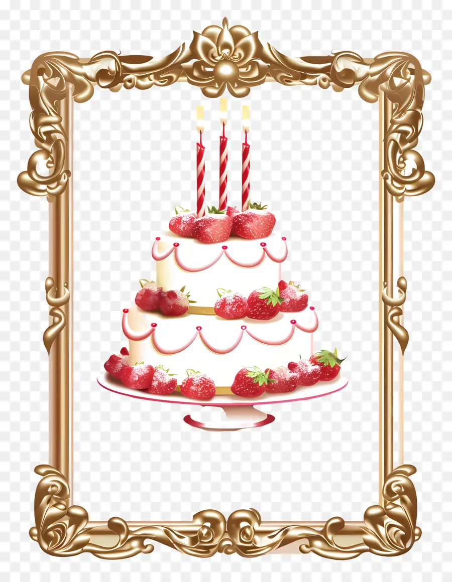 Cumpleaños De Marco De Fotos，Pastel De Cumpleaños PNG