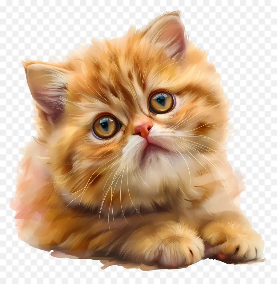 Lindo Gato，Naranja Gatito PNG